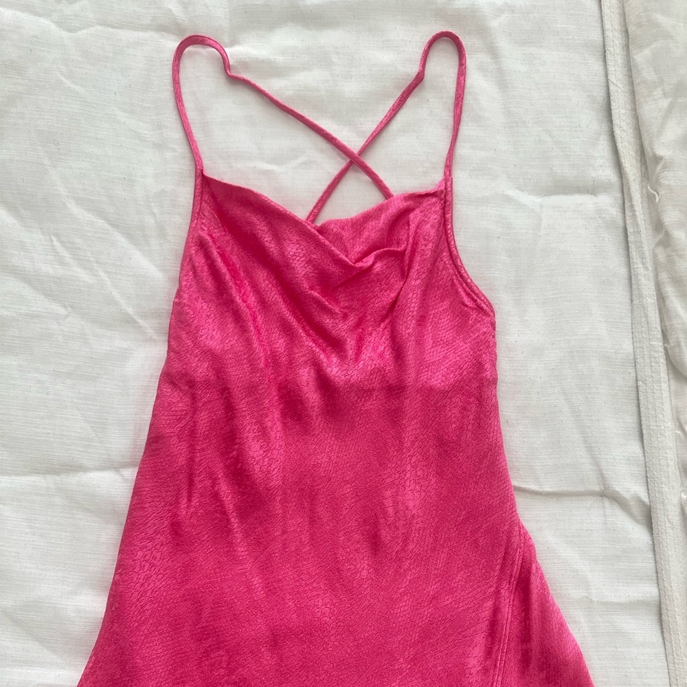 Zara mini silk dress pink